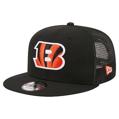 Men's New Era Black Cincinnati Bengals Core Team 9FIFTY Trucker Snapback Hat