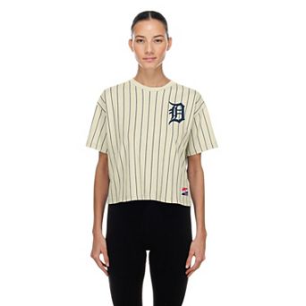 Women's New Era Cream Detroit Tigers Throwback Boxy T-Shirt