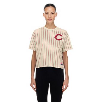 Women's New Era Cream Cincinnati Reds Throwback Boxy T-Shirt
