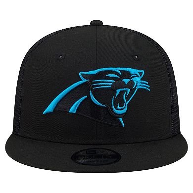Men's New Era Black Carolina Panthers Core Team 9FIFTY Trucker Snapback Hat