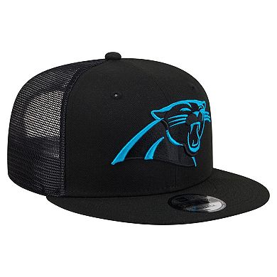 Men's New Era Black Carolina Panthers Core Team 9FIFTY Trucker Snapback Hat