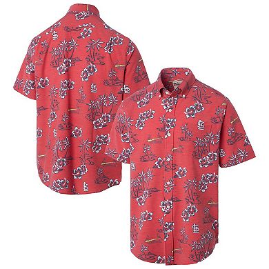 Men's Reyn Spooner Red St. Louis Cardinals Big & Tall Kekai Performance Tri-Blend Button-Down Shirt