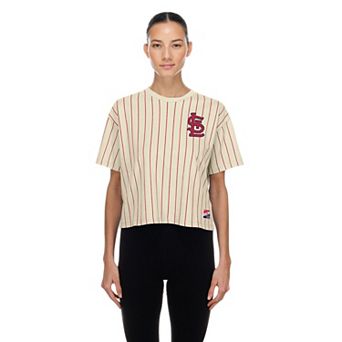 Women's New Era Cream St. Louis Cardinals Throwback Boxy T-Shirt