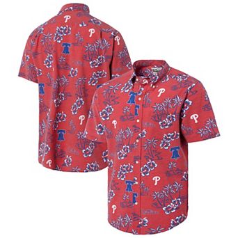 Men's Reyn Spooner Red Philadelphia Phillies Big & Tall Kekai Performance Tri-Blend Button-Down Shirt