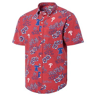 Men's Reyn Spooner Red Philadelphia Phillies Big & Tall Kekai Performance Tri-Blend Button-Down Shirt