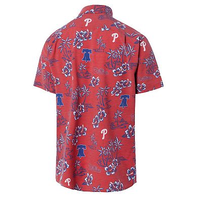 Men's Reyn Spooner Red Philadelphia Phillies Big & Tall Kekai Performance Tri-Blend Button-Down Shirt