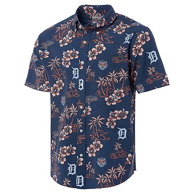 Men's Reyn Spooner Navy Detroit Tigers Big & Tall Kekai Performance Tri-Blend Button-Down Shirt