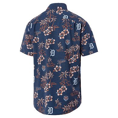 Men's Reyn Spooner Navy Detroit Tigers Big & Tall Kekai Performance Tri-Blend Button-Down Shirt