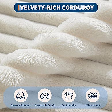 No-Assembly Indoor Chaise Lounge - Plush Corduroy Cloud Sleeper with High-Density Foam