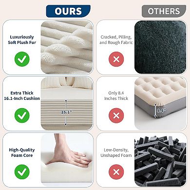 No-Assembly Indoor Chaise Lounge - Plush Corduroy Cloud Sleeper with High-Density Foam