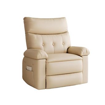 Oversized Manual Recliner Chair - PU Leather with Overstuffed Arms and Back for Comfort