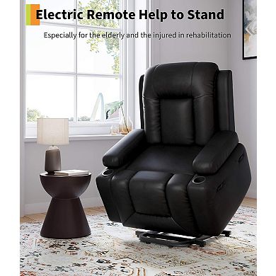 Oversized Power Lift Recliner with Heating and Massage - Adjustable Electric Lift Chair