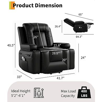 Oversized Power Lift Recliner with Heating and Massage - Adjustable Electric Lift Chair