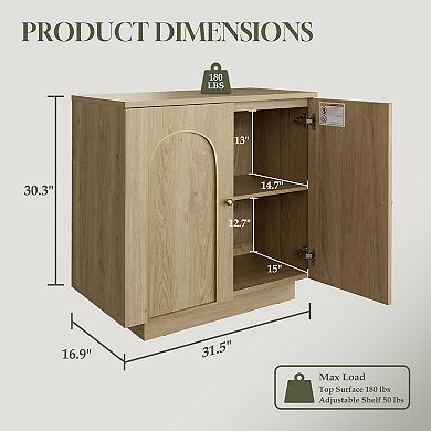 Wood Accent Storage Cabinet Sideboard