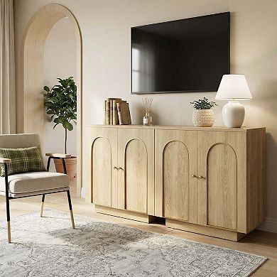 Wood Accent Storage Cabinet Sideboard