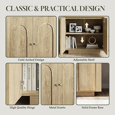 Wood Accent Storage Cabinet Sideboard