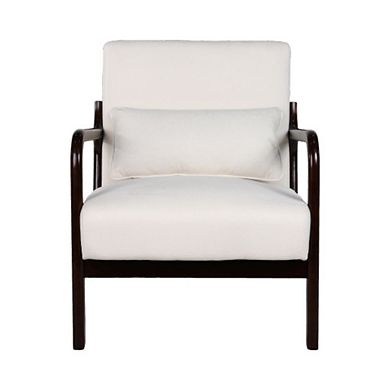 GOODSILO Modern Accent Armchair with Solid Wood Frame and Detachable Lumbar Pillow