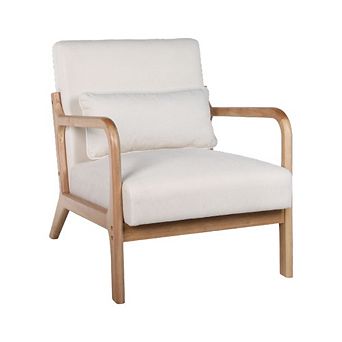 GOODSILO Modern Accent Armchair with Solid Wood Frame and Detachable Lumbar Pillow