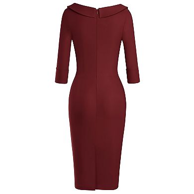Retro Sweetheart Neck Maroon Party Dress