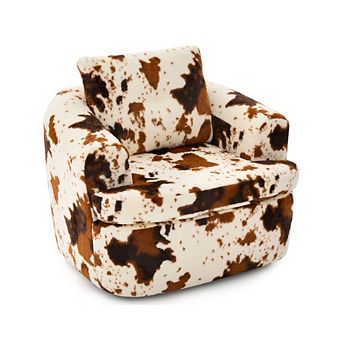 GOODSILO Modern Swivel Accent Barrel Chair with Dual-Layer Cushion Design