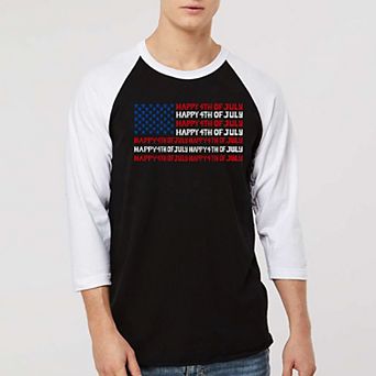 Happy 4th of July - Men's Raglan Baseball Word Art T-Shirt