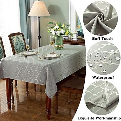 Jacquard Damask Tablecloth, Spillproof, Wrinkle-Resistant, Polyester