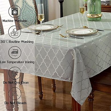 Jacquard Damask Tablecloth, Spillproof, Wrinkle-Resistant, Polyester