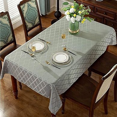Jacquard Damask Tablecloth, Spillproof, Wrinkle-Resistant, Polyester