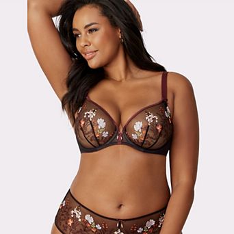 Lascana Women's Sheer Embroidered Underwire Bra