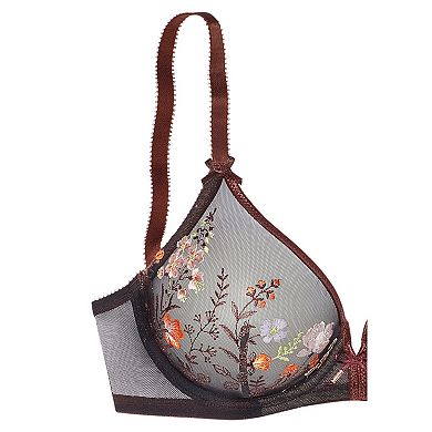Lascana Women's Sheer Embroidered Underwire Bra