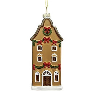 St. Nicholas Square® Glass House Christmas Ornament with Festive Decoration