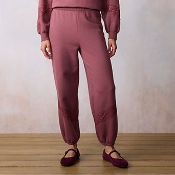 Women's LC Lauren Conrad Lace Trim Jogger Pants