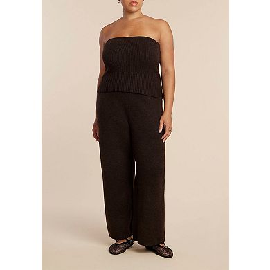 ELOQUII Women's Plus Size Sweater Ribbed Tube Top