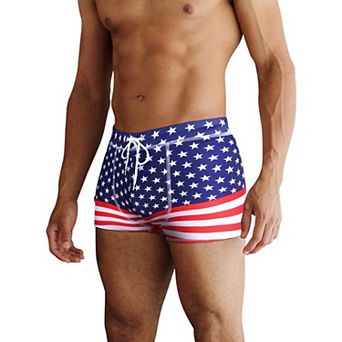 COOFANDY Mens Swim Shorts Fashion Square Leg Boxer Briefs Swimsuits Surf Shorts