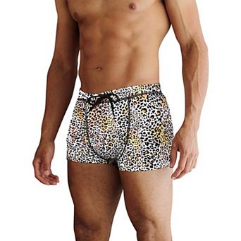 COOFANDY Mens Swim Shorts Fashion Square Leg Boxer Briefs Swimsuits Surf Shorts