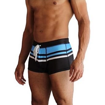 COOFANDY Mens Swim Shorts Fashion Square Leg Boxer Briefs Swimsuits Surf Shorts