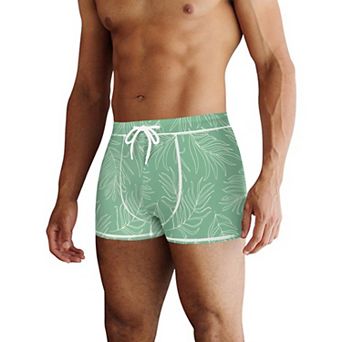 COOFANDY Mens Swim Shorts Fashion Square Leg Boxer Briefs Swimsuits Surf Shorts