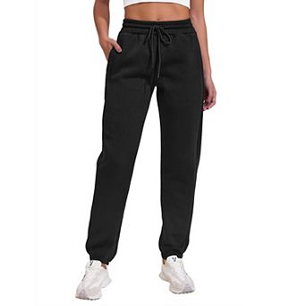 PINSPARK Women's Fleece Lined Winter Joggers Thick Warm Athletic Sweatpants with Pockets