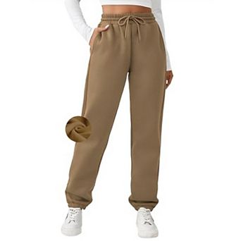 PINSPARK Women's Fleece Lined Winter Joggers Thick Warm Athletic Sweatpants with Pockets