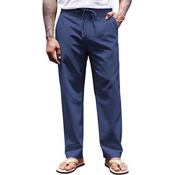 COOFANDY Men' Linen Pants Drawstring Casual Trousers Lightweight Loose Beach Yoga Pants