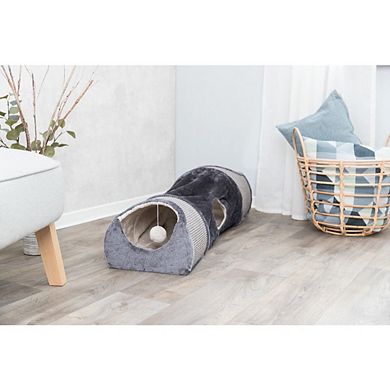 Sisal & Plush 1-Level Cat Condos with Scratching Surface, Tunnel & Cat Toy