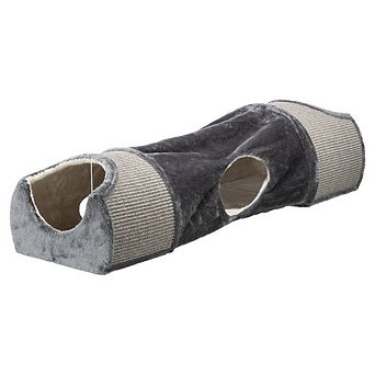 Sisal & Plush 1-Level Cat Condos with Scratching Surface, Tunnel & Cat Toy