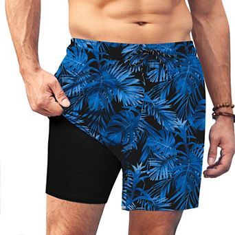 COOFANDY Swim Trunks for Men 2 in 1 Swim Shorts Quick Dry Bathing Suit Board Shorts Swimwear