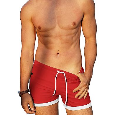 COOFANDY Men' Swimwear Swimsuits Solid Basic Swim Boxer Trunks Board Shorts with Zipper Pockets