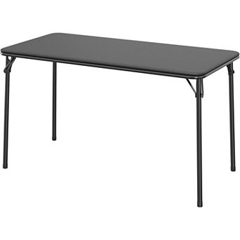 4ft Portable Folding Table with PU Leather Top, Heavy Duty Metal Legs for Indoor and Outdoor Use