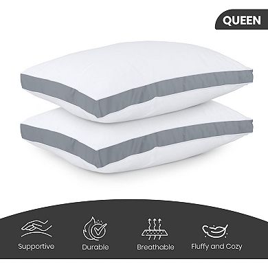 Queen Size Bed Pillows Set of 2 Soft Fluffy Down Alternative
