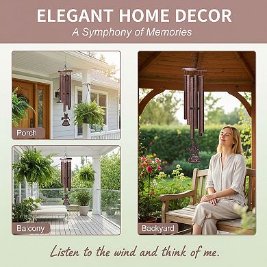 Memorial Wind Chimes with Hummingbird Wind Spinner for Remembrance