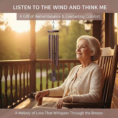 Memorial Wind Chimes with Hummingbird Wind Spinner for Remembrance