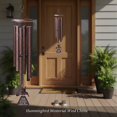 Memorial Wind Chimes with Hummingbird Wind Spinner for Remembrance
