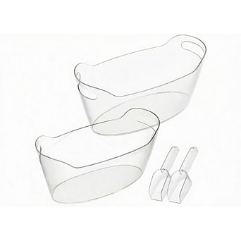 Great Ambitions 2-Pack 6.5L Ice Buckets with Scoop, Portable Beverage Chiller